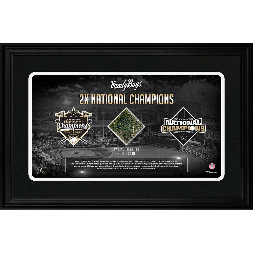 Vanderbilt Commodores Framed 10" x 18" Team Collage with a Piece of Game-Used Artificial Turf