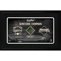Vanderbilt Commodores Framed 10" x 18" Team Collage with a Piece of Game-Used Artificial Turf