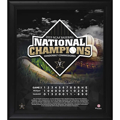 Vanderbilt Commodores Encadré 15" x 17" 2019 NCAA Men's Baseball College World Series National Champions Collage