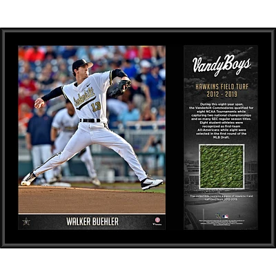 Walker Buehler Vanderbilt Commodores 12" x 15" Sublimated Plaque with a Piece of Game-Used Artificial Turf
