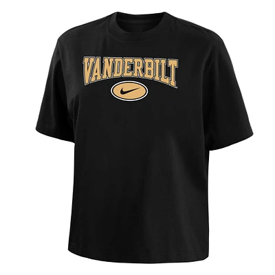 T-shirt Nike Vanderbilt Commodores Boxy noir pour femme