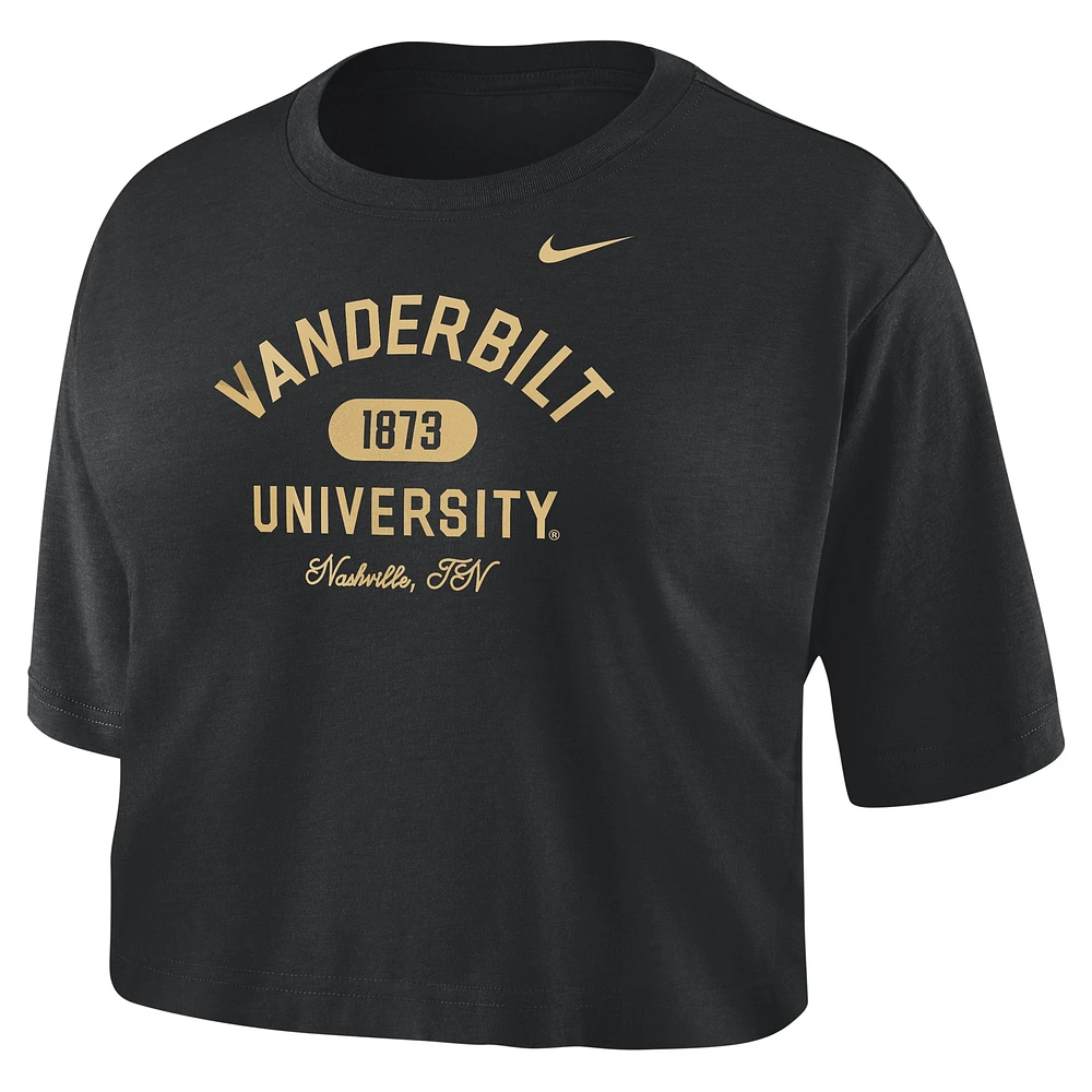 T-shirt court Nike Vanderbilt Commodores noir pour femme