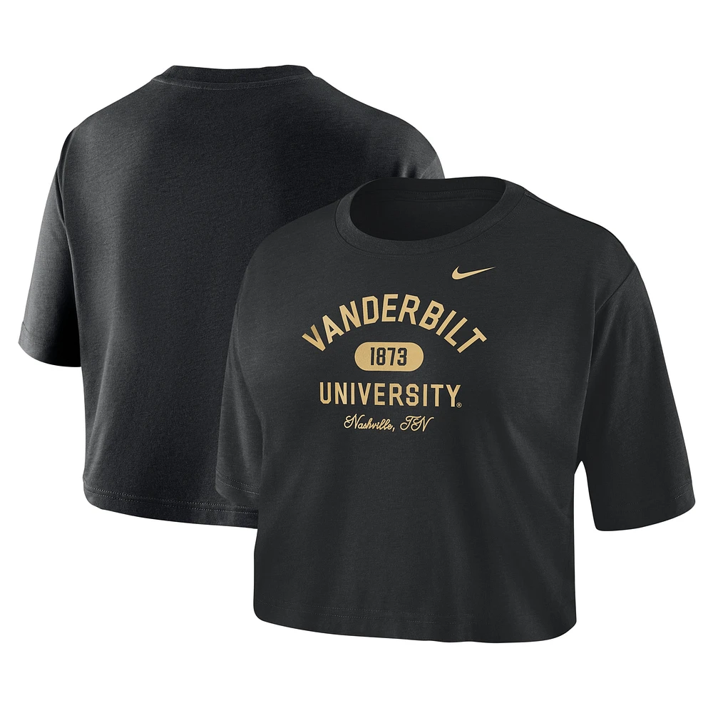 T-shirt court Nike Vanderbilt Commodores noir pour femme