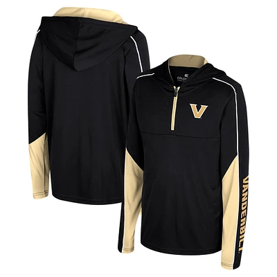 Sweat à capuche zippé quart de tour Hansel des Commodores Vanderbilt pour jeunes Colosseum Black