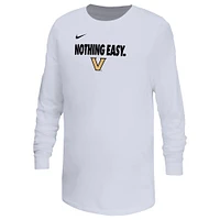 T-shirt à manches longues Nike blanc Vanderbilt Commodores 2025 On-Court Bench pour jeunes