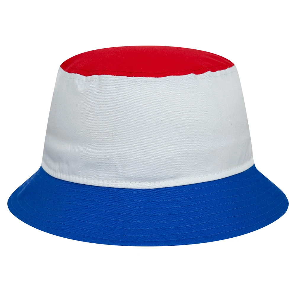 Men's New Era White RB Visa Cash App Essential Color Block Bucket Hat