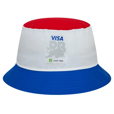 Men's New Era White RB Visa Cash App Essential Color Block Bucket Hat