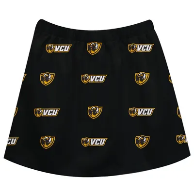 VCU Rams Girls Youth All Over Print Skirt - Black