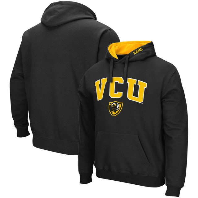 Chandail à capuchon noir Colosseum VCU Rams Arch et logo pour hommes