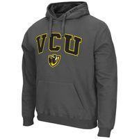 Men's Colosseum Charcoal VCU Rams Arch and Logo Pullover Hoodie