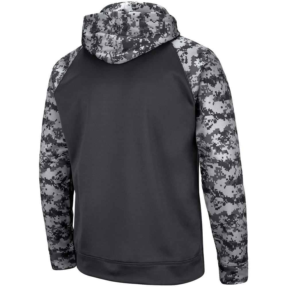 Men's Colosseum Charcoal VCU Rams OHT Military Appreciation Digital Camo Pullover Hoodie