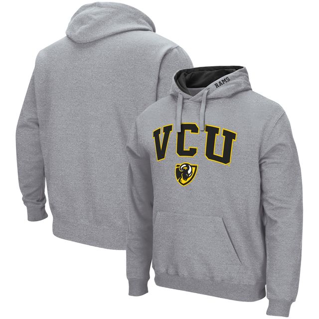 Chandail à capuchon Colosseum gris chiné VCU Rams Arch et logo pour hommes