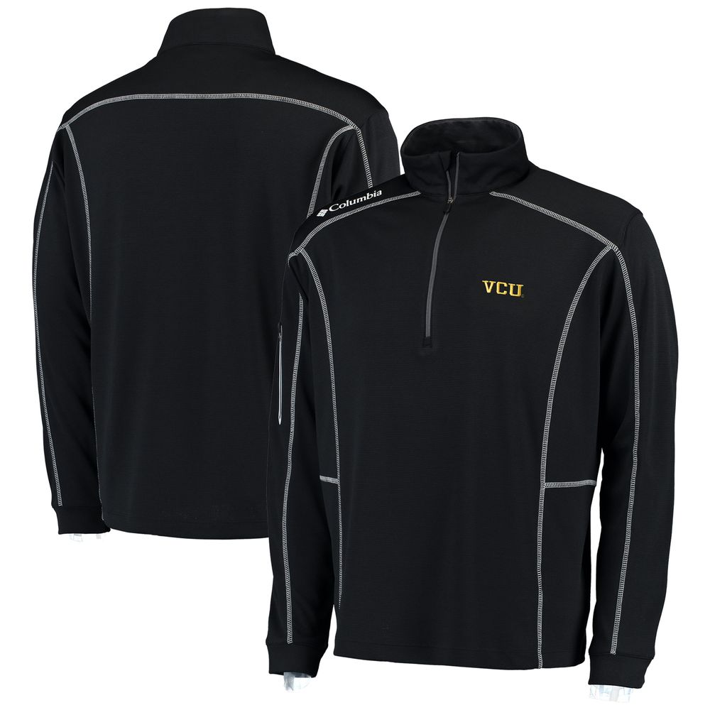 Men's Columbia Golf Black VCU Rams Shotgun Omni-Wick Quarter-Zip Pullover Jacket