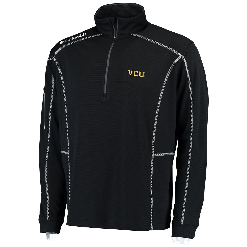 Men's Columbia Golf Black VCU Rams Shotgun Omni-Wick Quarter-Zip Pullover Jacket