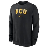 Men's Nike  Black VCU Rams Arch Club Fleece Pullover Sweatshirt