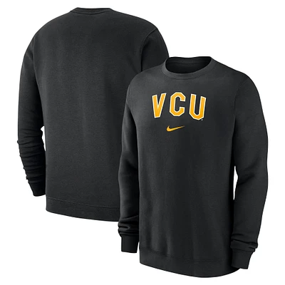 Men's Nike  Black VCU Rams Arch Club Fleece Pullover Sweatshirt