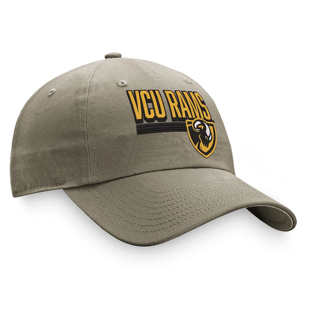 Casquette réglable Top of the World VCU Rams Slice kaki pour homme