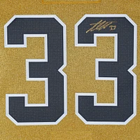Maillot authentique adidas doré autographié par Adin Hill Vegas Golden Knights avec patch de la Coupe Stanley