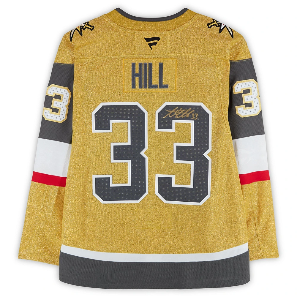 Adin Hill Vegas Golden Knights Autographed Gold Fanatics Premium Jersey