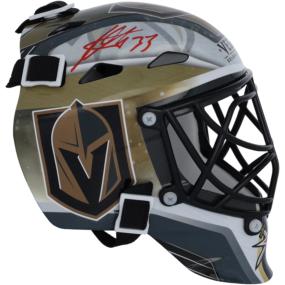 Masque de gardien de but miniature autographié par Adin Hill Vegas Golden Knights