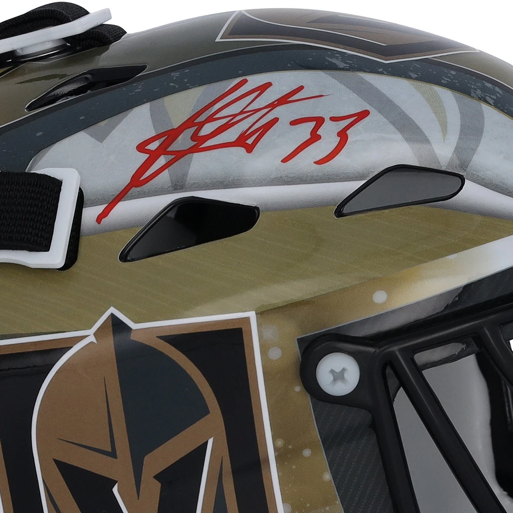 Masque de gardien de but miniature autographié par Adin Hill Vegas Golden Knights