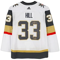 Maillot adidas authentique blanc autographié par Adin Hill Vegas Golden Knights et écusson de la finale de la Coupe Stanley 2023 avec l'inscription « 2023 SC Champs »