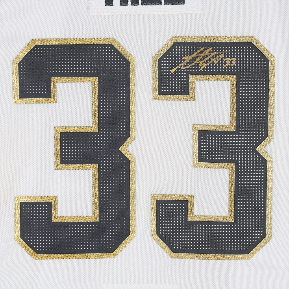 Maillot authentique adidas blanc autographié par Adin Hill Vegas Golden Knights avec écusson de la finale de la Coupe Stanley 2023
