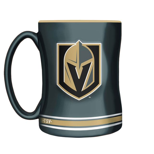 Tasse noire en relief des chevaliers d'or de Vegas