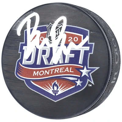 Rondelle de hockey autographiée par Brendan Brisson des Golden Knights de Vegas lors du repêchage de la LNH 2020