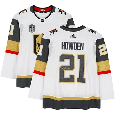 Maillot authentique adidas blanc autographié par Brett Howden des Vegas Golden Knights avec écusson de la finale de la Coupe Stanley 2023