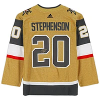 Maillot Adidas authentique doré autographié par Chandler Stephenson des Vegas Golden Knights, champions de la Coupe Stanley 2023, avec écusson de la Coupe Stanley