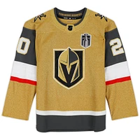 Maillot Adidas authentique doré autographié par Chandler Stephenson des Vegas Golden Knights, champions de la Coupe Stanley 2023, avec écusson de la Coupe Stanley