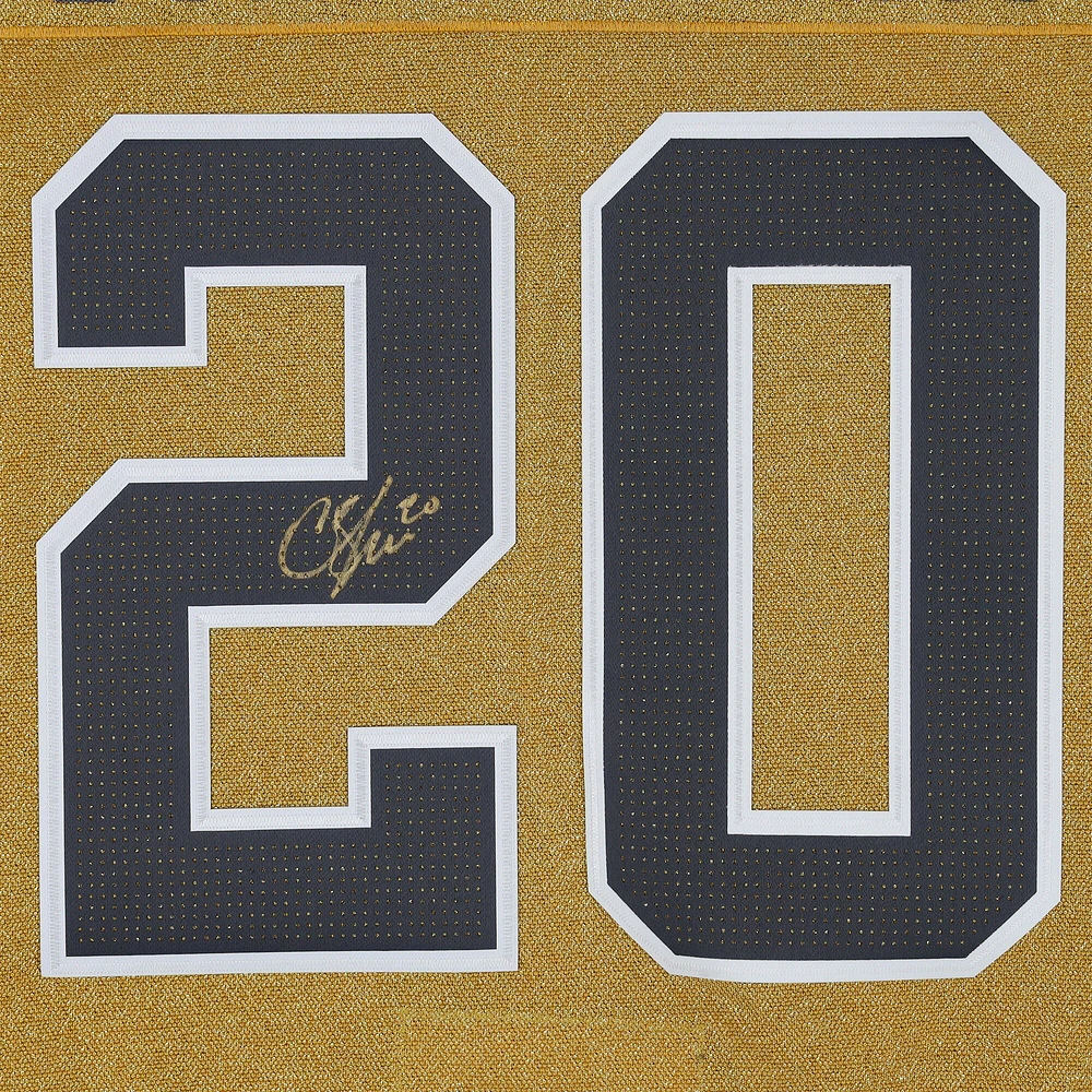 Maillot Adidas authentique doré autographié par Chandler Stephenson des Vegas Golden Knights, champions de la Coupe Stanley 2023, avec écusson de la Coupe Stanley