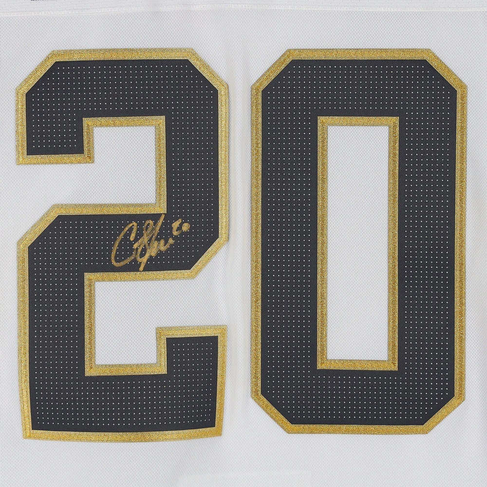 Maillot Adidas authentique blanc autographié par Chandler Stephenson des Vegas Golden Knights, champions de la Coupe Stanley 2023, avec écusson de la Coupe Stanley