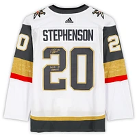 Maillot authentique adidas blanc autographié par Chandler Stephenson des Vegas Golden Knights avec écusson de la finale de la Coupe Stanley 2023 avec inscription « 2023 SC Champs »