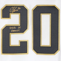 Maillot authentique adidas blanc autographié par Chandler Stephenson des Vegas Golden Knights avec écusson de la finale de la Coupe Stanley 2023 avec inscription « 2023 SC Champs »
