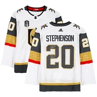 Maillot authentique adidas blanc autographié par Chandler Stephenson des Vegas Golden Knights avec écusson de la finale de la Coupe Stanley 2023 avec inscription « 2023 SC Champs »