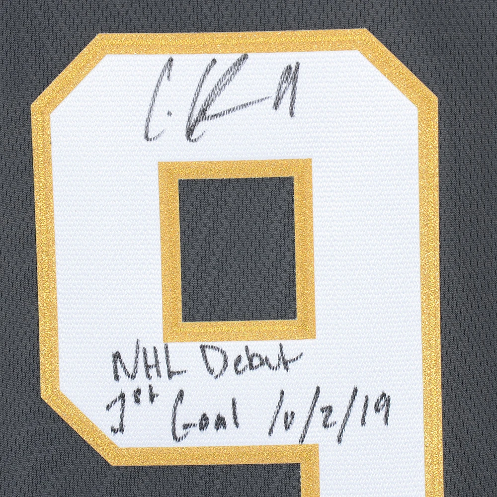 Maillot Breakaway des Fanatics noirs autographiés par Cody Glass Vegas Golden Knights avec plusieurs inscriptions