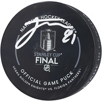 Fanatics Authentic Jonathan Marchessault Vegas Golden Knights vs. Florida Panthers Autographed 2023 Stanley Cup Final Matchup Official Game Puck