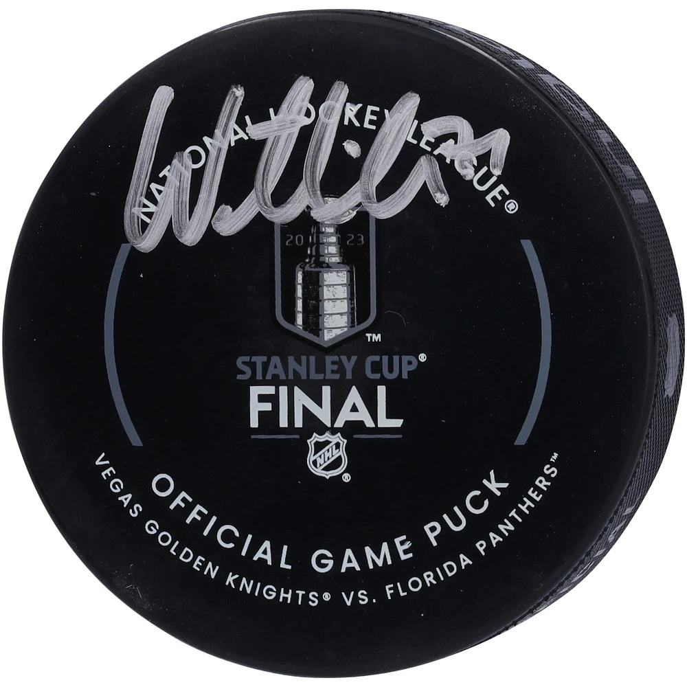Fanatics Authentic William Karlsson Vegas Golden Knights vs. Florida Panthers Autographed 2023 Stanley Cup Final Matchup Official Game Puck