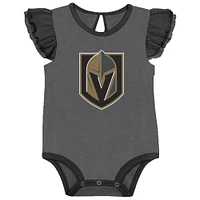 Ensemble de deux bodys d'entraînement pour filles, noir/gris, Vegas Golden Knights