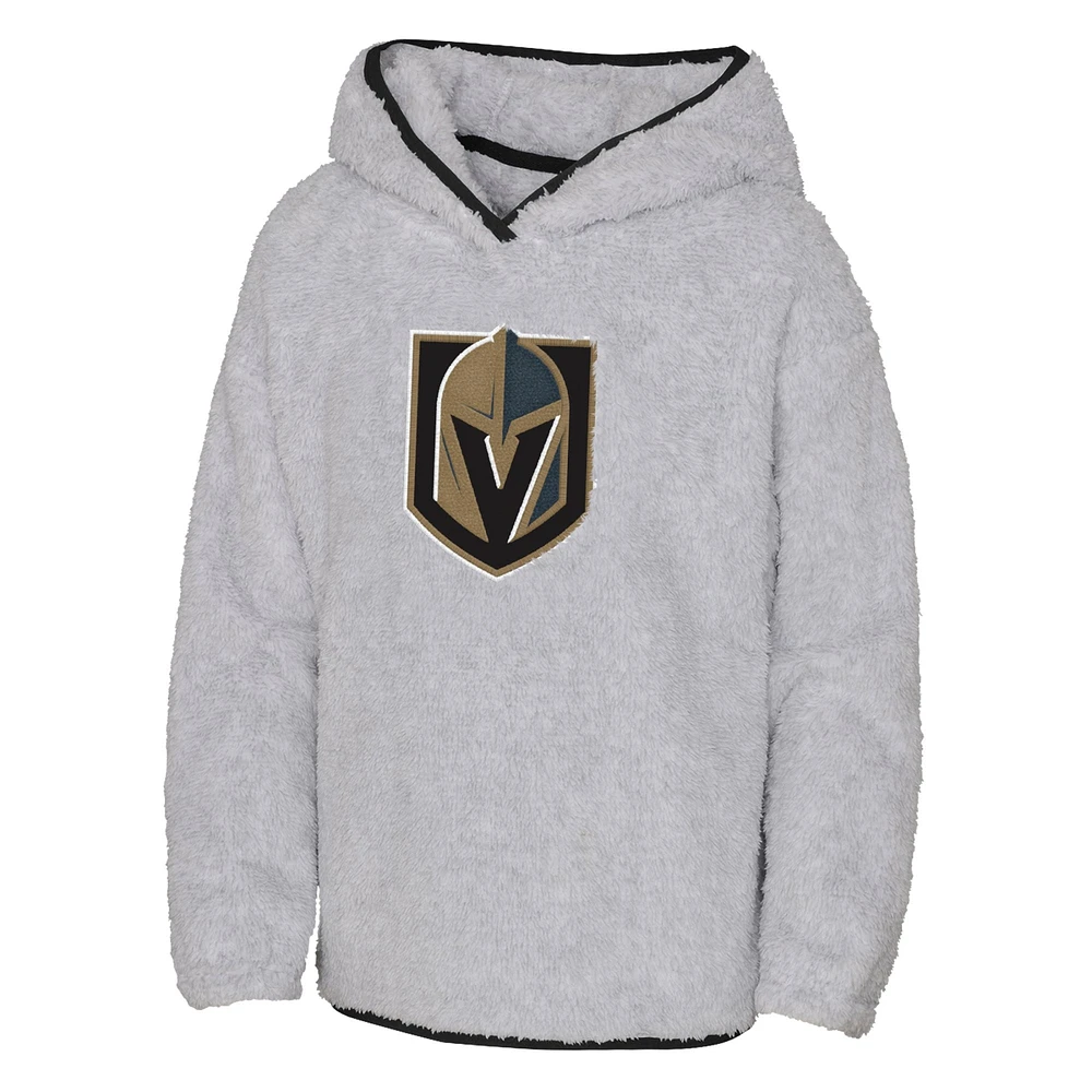 Girls Youth Heather Gray Vegas Golden Knights Ultimate Teddy Fleece Pullover Hoodie