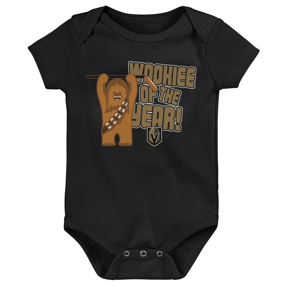 Body noir Vegas Golden Knights Star Wars Wookie de l'année pour bébé