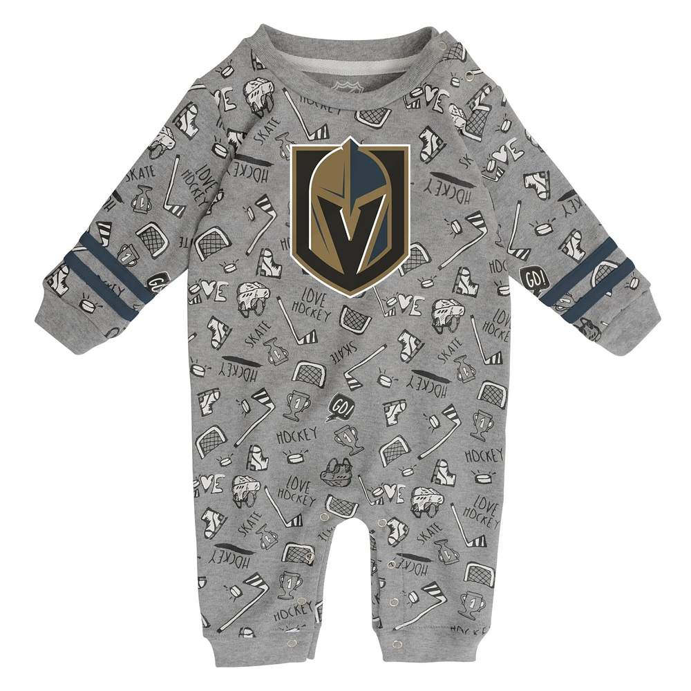 Pull à manches longues pour bébé Heather Grey Vegas Golden Knights Gifted Player