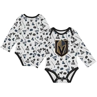 Body à manches longues pour bébé blanc Vegas Golden Knights Quick Learn