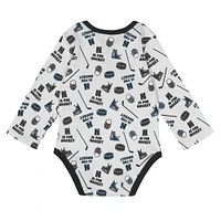 Infant White Vegas Golden Knights Quick Learner Long Sleeve Bodysuit