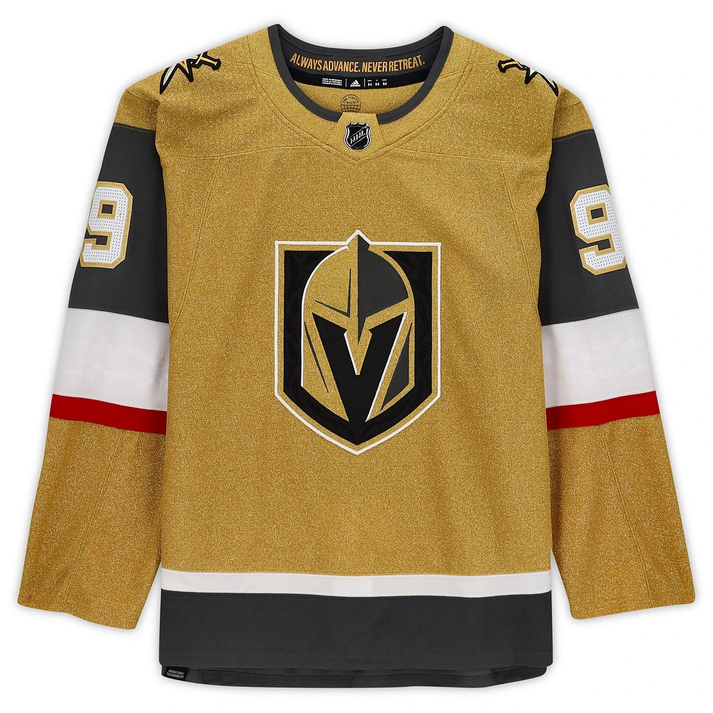 Maillot authentique alternatif dédicacé par Jack Eichel Gold Vegas Golden Knights adidas