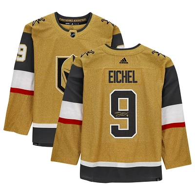 Maillot authentique alternatif dédicacé par Jack Eichel Gold Vegas Golden Knights adidas