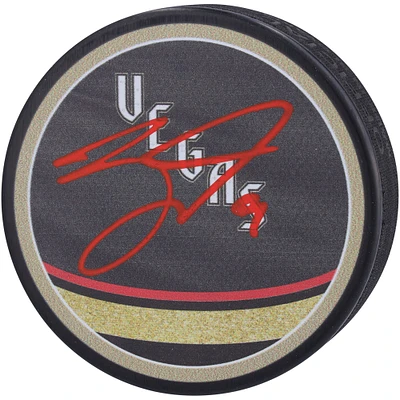 Rondelle de hockey rétro inversée autographiée par Jack Eichel Vegas Golden Knights 2022-23