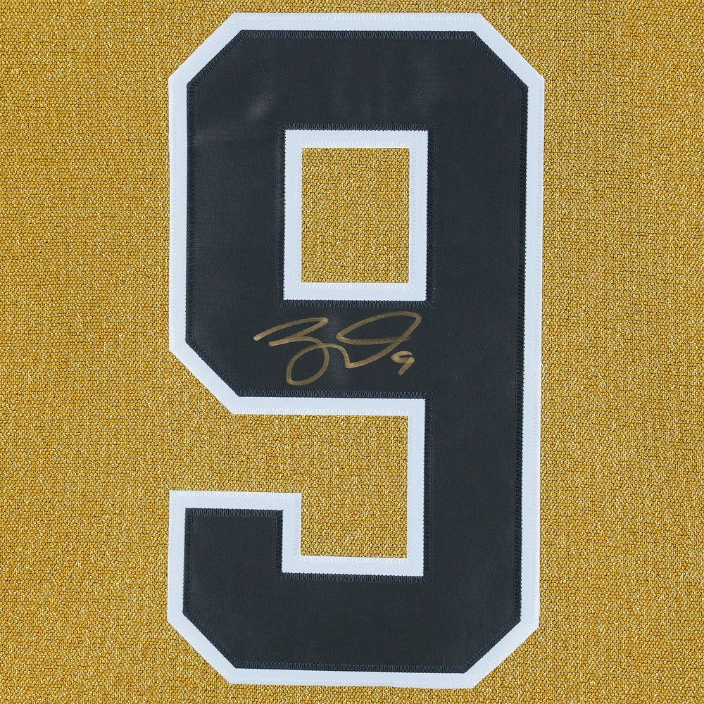 Maillot Adidas authentique doré autographié par Jack Eichel Vegas Golden Knights, champion de la Coupe Stanley 2023, avec écusson de la Coupe Stanley